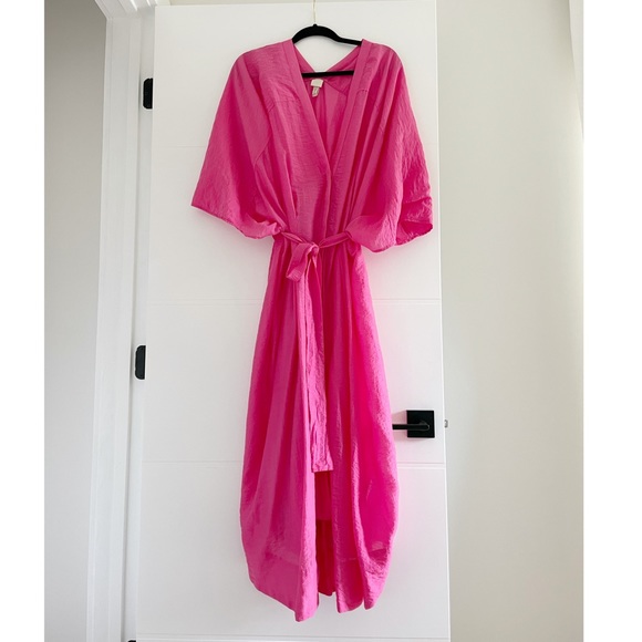 H&M lyocell-blend kaftan dress in cerise - Picture 8 of 13